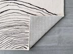 GLN Rugs Contemporary Collection - Machine Washable Area Rug, Contemporary Washable, Non Slip, Low Pile Chenille Rug, Living Room, Bedroom, Kitchen Rug (9' x 12' Beige Black)