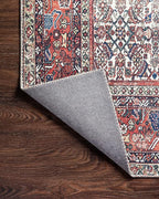 Loloi Layla Collection LAY-12 Ivory/Brick 5'-0" x 7'-6" .13" Thick Area Rug, Soft, Durable, Vintage Inspired, Distressed, Low Pile, Non-Shedding, Easy Clean, Printed, Living Room Rug