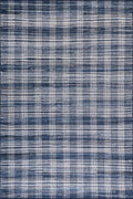 Dash & Albert Denim Plaid Blue Machine Washable Rug, 8.5 X 11.5 Feet, Blue/White Plaid Pattern