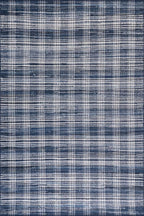 Dash & Albert Denim Plaid Blue Machine Washable Rug, 6 X 9 Feet, Blue/White Plaid Pattern