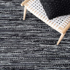 SAFAVIEH Rag Rug Collection Accent Rug - 3' x 5', Black, Handmade Boho Stripe Cotton, Ideal for High Traffic Areas in Entryway, Living Room, Bedroom (RAR121Z)
