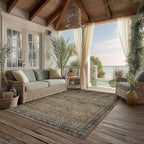 Area Rug Non Slip Machine Washable Ultra Soft Living Room/Bedroom/Kitchen/Outdoor/Classroom Vintage Brown, 5'×7'