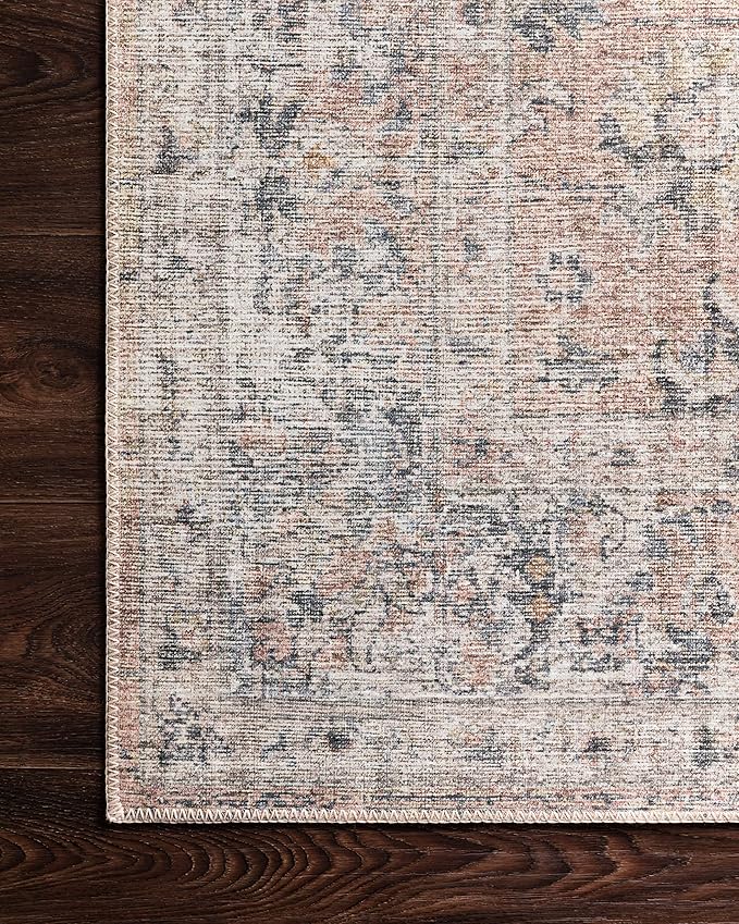 Loloi Skye Collection SKY-01 Blush/Grey 6'-0" x 6'-0" Round Area Rug