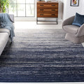SAFAVIEH Adirondack Collection Area Rug - 6'7" Square, Navy & Grey, Modern Ombre Design, Non Shedding & Easy to Clean, Ideal for Living Room, Bedroom, Office, Dining Space (ADR113E)