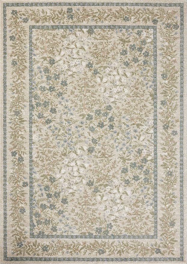 Loloi Rifle Paper Co. Laurel Collection LAU-03 Ivory/Multi 5'-3" x 7'-8" Area Rug
