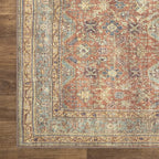 Bloom Rugs Washable Non-Slip 8' x 10' Rug - Terracotta/Mustard Traditional Area Rug for Living Room, Bedroom, Dining Room, and Kitchen - Exact Size: 8' x 10'