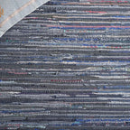 SAFAVIEH Rag Rug Collection Area Rug - 10' x 14', Ink & Multi, Handmade Boho Stripe Cotton, Ideal for High Traffic Areas in Living Room, Bedroom (RAR121C)