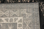 Unique Loom Taftan Collection Border Geometric Tribal Inspired Design Area Rug (8' 0 x 8' 0 Square, Black/ Gray)