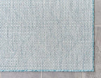 Unique Loom Outdoor Trellis Collection Area Rug - Tribal Trellis (7' 1" x 10' Rectangle, Aqua/ Ivory)