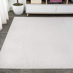 Eyely UES100D-9 Supersoft Haze Solid Low-Pile Indoor Area Rug Casual;Contemporary;Solid;Traditional, Bedroom, Kitchen, Living Room, Easy-Cleaning, Non-Shedding, 9 X 12, Ivory