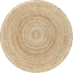Hausattire Hand Woven Jute Braided Rug, 6’ Round – Natural, Reversible Boho Entry Area Rugs for Kitchen, Living Room I Farmhouse Decorative Floor Rug, 6 Feet Round