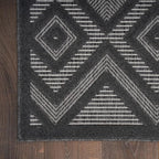 Nourison Home Versatile Charcoal Black 2' x 6' Area Rug - Easy Clean, Non Shedding, Bed Room, Living Room, Dining Room, Kitchen (6' Runner)