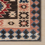 Dash & Albert Balsam Kilim Multi Machine Washable Rug, 8.5 X 11.5 Feet, Red Geometric Pattern