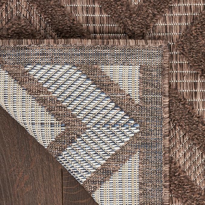 Nourison Home Versatile Brown 4' x 6' Area Rug - Easy Clean, Non Shedding, Bed Room, Living Room, Dining Room, Kitchen (4' x 6')