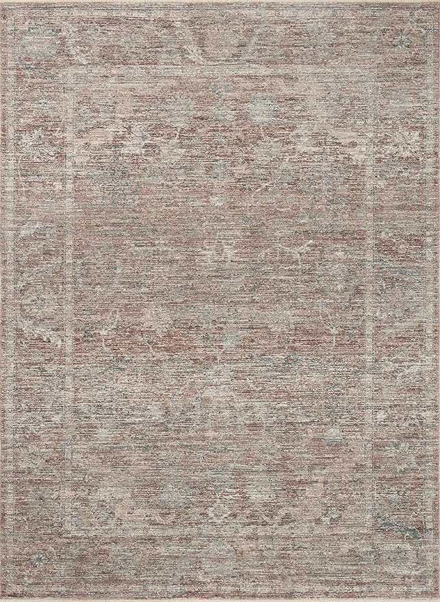 Loloi Magnolia Home by Joanna Gaines Millie Collection MIE-04 Brick/Fog 11'-6" x 15'-7", .25" Pile Height, Area Rug