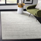 SAFAVIEH Adirondack Collection Area Rug - 4' Square, Light Grey & Grey, Modern Ombre Design, Non Shedding & Easy to Clean, Ideal for Living Room, Bedroom, Office, Dining Space (ADR113C)