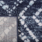 SAFAVIEH Adirondack Collection Runner Rug - 2'6" x 16', Navy & Ivory, Modern Diamond Distressed Design, Non-Shedding & Easy Care, Ideal for High Traffic Areas in Living Room, Bedroom (ADR131N)