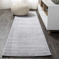 Eyely UES100K-216 Supersoft Haze Solid Low-Pile Indoor Runner Rug, Coastal, Bohemian, Minimalist, Classic, Casual for Bedroom,Kitchen,Living Room,Non Shedding,Easy-Washing, Gray, 2 X 16