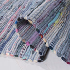 SAFAVIEH Rag Rug Collection Area Rug - 10' x 14', Purple & Multi, Handmade Boho Stripe Cotton, Ideal for High Traffic Areas in Living Room, Bedroom (RAR121D)