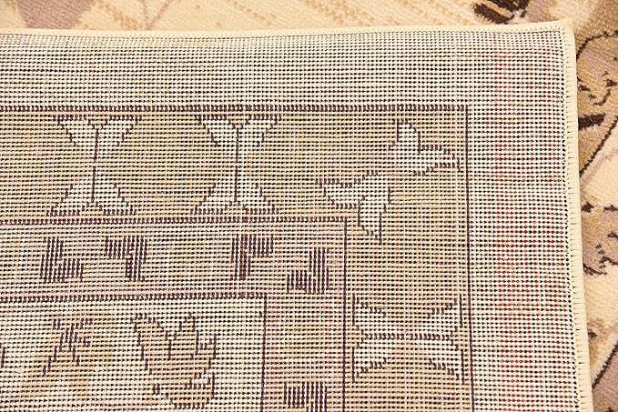 Unique Loom Taftan Collection Border Geometric Tribal Inspired Design Area Rug (8' 0 x 8' 0 Square, Ivory/ Tan)