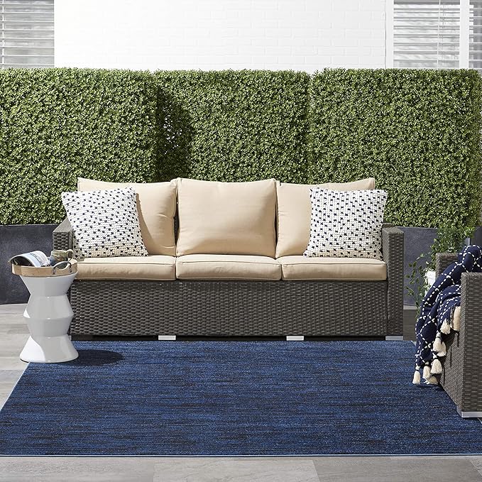 Nourison Home Nourison Essentials Midnight Blue 7' x Square Area Rug - Easy Clean, Non Shedding, Bed Room, Living Room, Dining Room, Kitchen (7' x Square)
