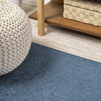 JONATHAN Y Haze Solid Low-Pile Navy 5x5 Square Indoor Area Rug, Coastal,Bohemian,Minimalist,Classic, Easy-Cleaning for Living Room,Bedroom,Kitchen,Pet Friendly,Non-Shedding (SEU100C-5SQ)
