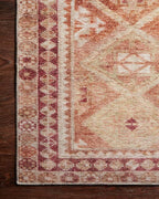 Loloi Layla Collection LAY-16 Natural/Spice 2'-0" x 5'-0" .13" Thick Accent Rug, Soft, Durable, Vintage Inspired, Distressed, Low Pile, Non-Shedding, Easy Clean, Printed, Living Room Rug