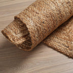 Hausattire Hand Woven Jute Braided Rug, 4'x6' – Natural, Reversible Boho Entry Area Rugs for Kitchen, Living Room I Farmhouse Indoor Outdoor Decorative Floor Rug, 48x72 Inches