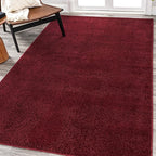 JONATHAN Y Haze Solid Low-Pile Dark Red Indoor Area Rug 9x12, Coastal,Bohemian,Minimalist,Classic, Easy-Cleaning for Living Room,Bedroom,Kitchen,Pet Friendly,Non-Shedding (SEU100Q-9)