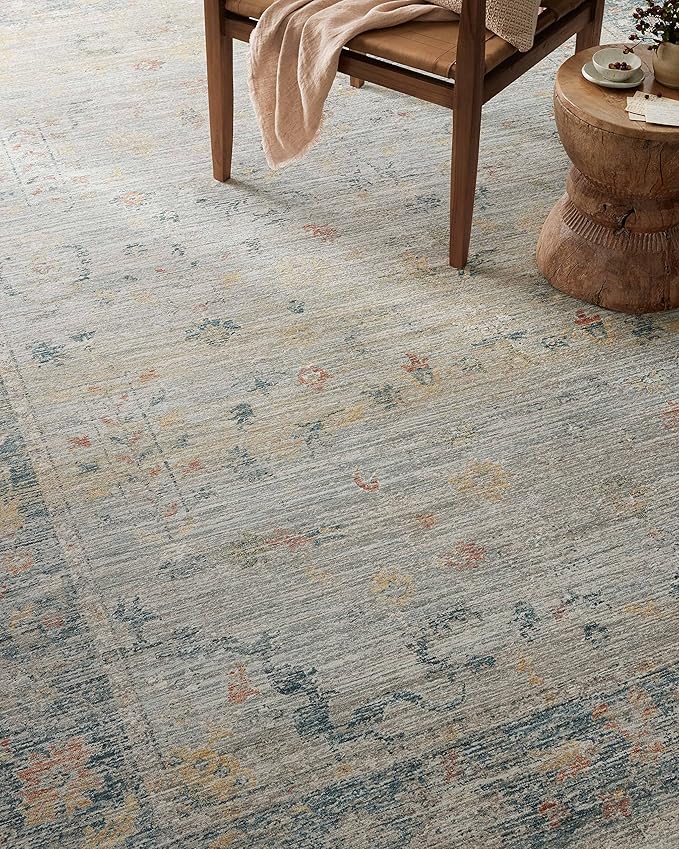 Loloi Magnolia Home by Joanna Gaines Millie Collection MIE-04 Slate/Multi 2'-7" x 14', .25" Pile Height, Runner Rug