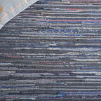 SAFAVIEH Rag Rug Collection Accent Rug - 2' x 3', Ink & Multi, Handmade Boho Stripe Cotton, Ideal for High Traffic Areas in Entryway, Living Room, Bedroom (RAR121C)