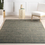 Nuloom Elfriede Handmade, Green/Natural, 5' x 8', Jute & Cotton, Textured and Earthy, High Traffic, Stain Resistant, Easy Clean, Durable Area Rug for Bedroom, Living Room, Dining, Entryway