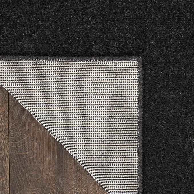 Nourison Home Nourison Essentials Black 2' x 6' Area Rug - Easy Clean, Non Shedding, Bed Room, Living Room, Dining Room, Kitchen (6' Runner)
