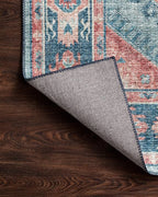 Loloi II Skye Collection SKY-03 Turquoise/Terracotta 2'-6" x 7'-6" Runner Rug