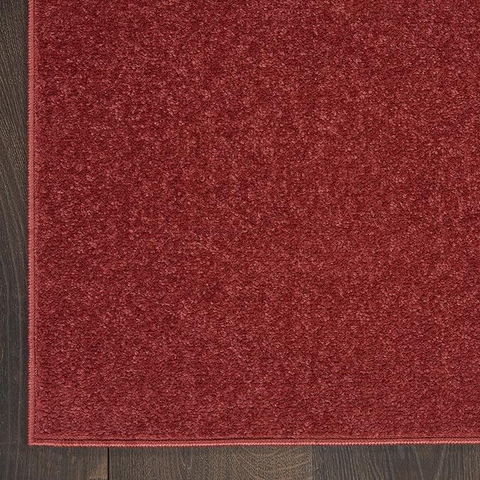 Nourison Home Nourison Essentials Brick Red 9' x Square Area Rug - Easy Clean, Non Shedding, Bed Room, Living Room, Dining Room, Kitchen (9' x Square)