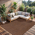 CAMILSON Outdoor Rug 10x14 Modern Area Rugs for Large Indoor and Outdoor Patios and Porches - Waterproof, Washable, Non-Shedding, Easy-to-Clean Outside Carpet (10 x 14, Solid - Gold)