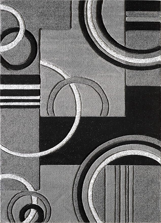 GLORY RUGS Area Rug Modern 2x7 Grey Soft Hand Carved Contemporary Floor Carpet with Premium Fluffy Texture for Indoor Living Dining Room and Bedroom Area