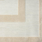 Abani Area Rugs - Modern Minimalist Pattern - Cream Rug for Living Room, Bedroom, Dining Room - Indoor/Outdoor - Easy to Clean - Non-Shedding - 6' x 9"