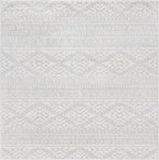 SAFAVIEH Tulum Collection Area Rug - 11' Square, Light Grey & Ivory, Moroccan Boho Tribal Design, Non-Shedding & Easy to Clean, Ideal for Living Room, Bedroom, Dining Space (TUL272F)
