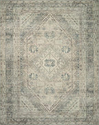Loloi Magnolia Home by Joanna Gaines Sinclair Collection SIN-04 Natural/Sage 7'-6" x 9'-6", .25" Pile Height, Machine Washable, Area Rug