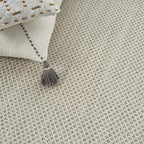 Nourison Home Courtyard Ivory Silver 5' x 7' Area Rug - Easy Clean, Non Shedding, Bed Room, Living Room, Dining Room, Kitchen (5' x 7')