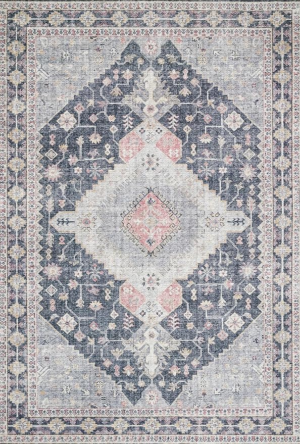 Loloi Skye Collection SKY-02 Charcoal/Multi 6'-0" x 9'-0" Area Rug