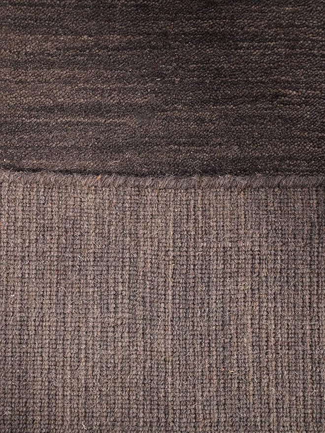 Rugsotic Carpets Hand Knotted Gabbeh Wool 5'x8' Area Rug Solid Charcoal L00111