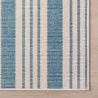 Dash & Albert Talos Blue Machine Washable Rug, 5 X 8 Feet, Blue/Ivory Stripe Pattern