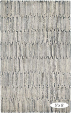 Dash and Albert Malone Everglade Hand Tufted Wool Rug, 10 X 14 Feet, Blue Graphic Pattern - Premium Luxury Hotel Quality Soft Breathable Hypoallergenic Machine Washable Easy Care All Season