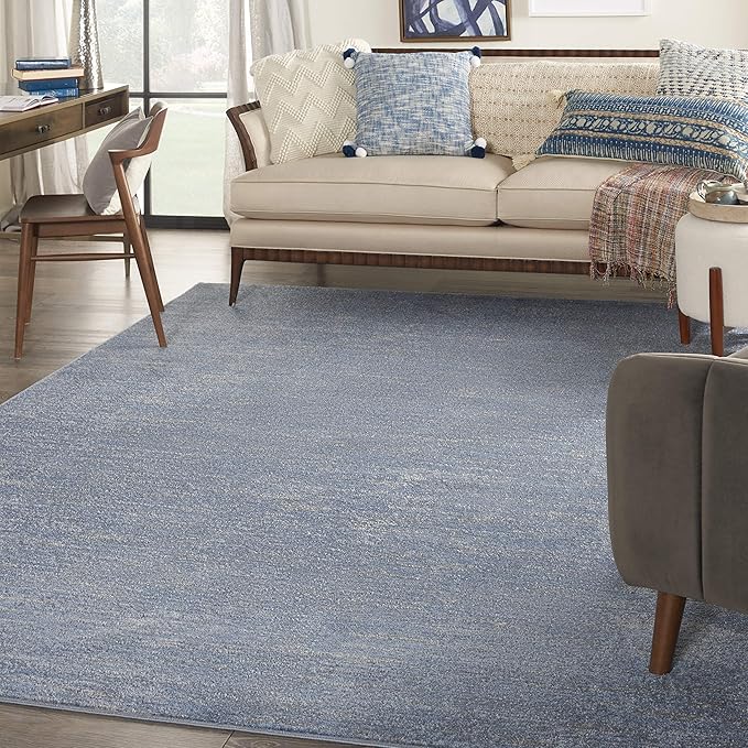 Nourison Home Nourison Essentials Blue Grey 7' x 10' Area Rug - Easy Clean, Non Shedding, Bed Room, Living Room, Dining Room, Kitchen (7' x 10')