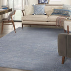 Nourison Home Nourison Essentials Blue Grey 9' x 12' Area Rug - Easy Clean, Non Shedding, Bed Room, Living Room, Dining Room, Kitchen (9' x 12')