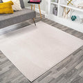 JONATHAN Y Haze Solid Low-Pile Ivory 7x7 Square Indoor Area Rug, Coastal,Bohemian,Minimalist,Classic, Easy-Cleaning for Living Room,Bedroom,Kitchen,Pet Friendly,Non-Shedding (SEU100D-7SQ)