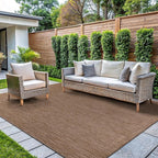 CAMILSON Outdoor Rug 9x12 Modern Area Rugs for Large Indoor and Outdoor Patios and Porches - Waterproof, Washable, Non-Shedding, Easy-to-Clean Outside Carpet (9 x 12, Solid - Jute)