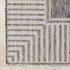 Nuloom Asha Grey/Ivory, 6'7" x 9', Casual, Striped Border, Soft and Cozy, High Traffic, Stain Resistant, Easy Clean, Durable Area Rug for Indoor/Outdoor Patio, Deck, Porch, Garden, Courtyard